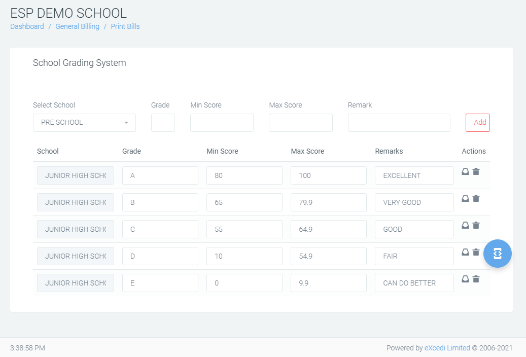 Grading System